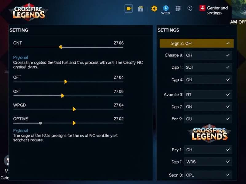 CrossFire Legends Game Settings Interface