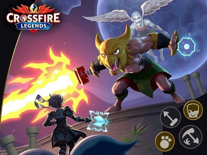 Gaming setup with mobile phone playing CrossFire Legends